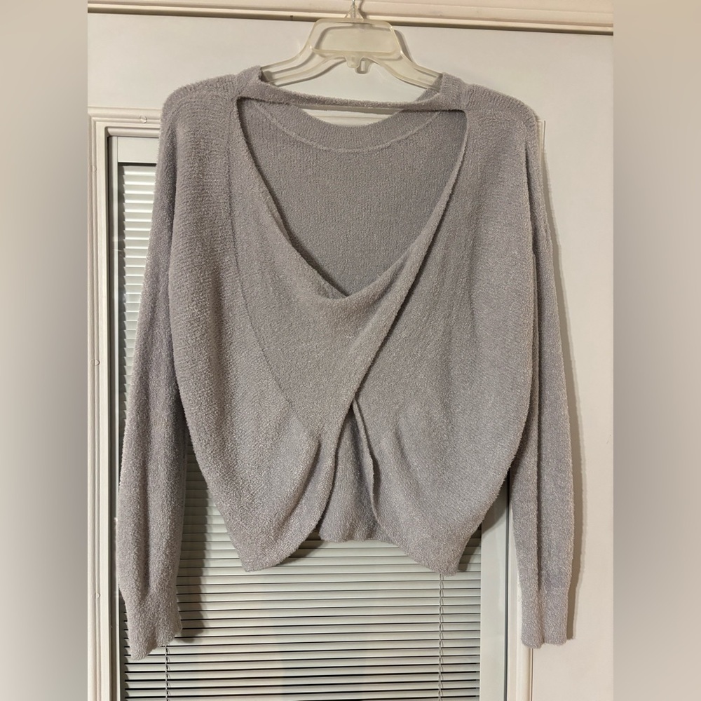 Express Light Gray Women's Crew Neck Sweater